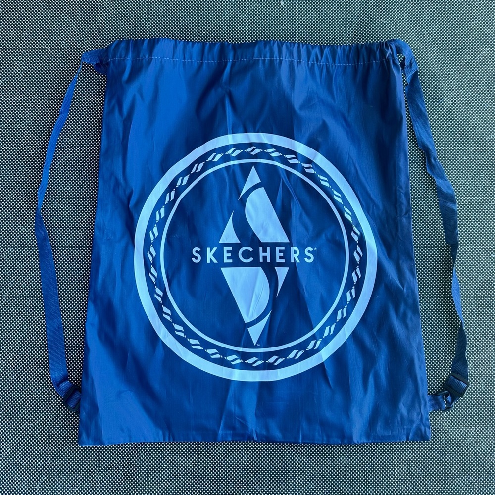 Sketchers Drawstring Backpack - Navy Blue Polyester 17”x19.5”
